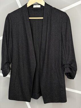 Babaton Aritzia Power Blazer Women’s Sz 0 Wool Slim Fit Open Front Crepe Black